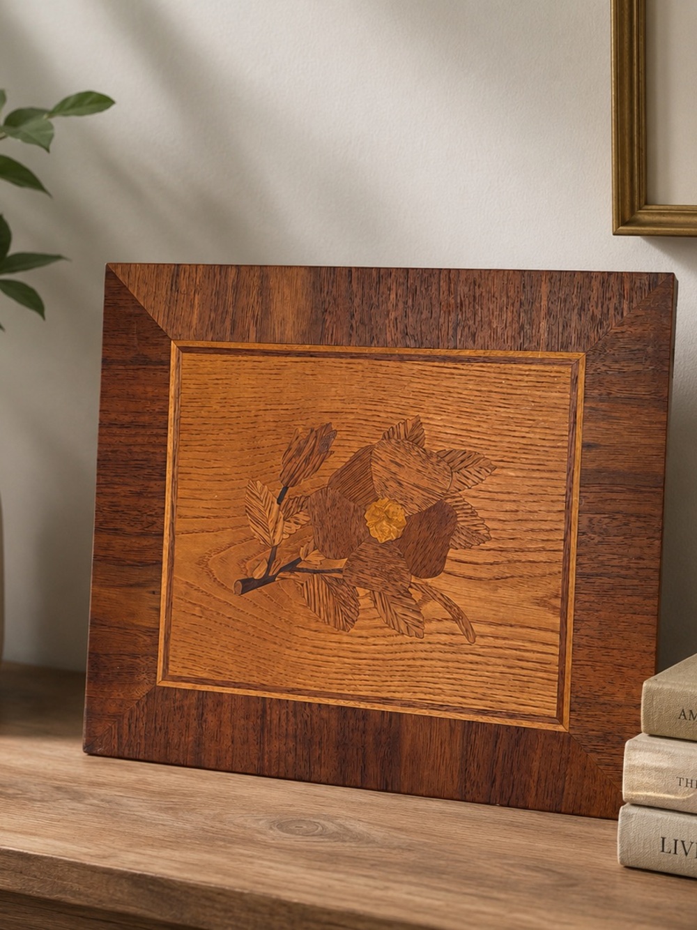 Vintage Klotsche Handcrafted Marquetry Wood Wall Art